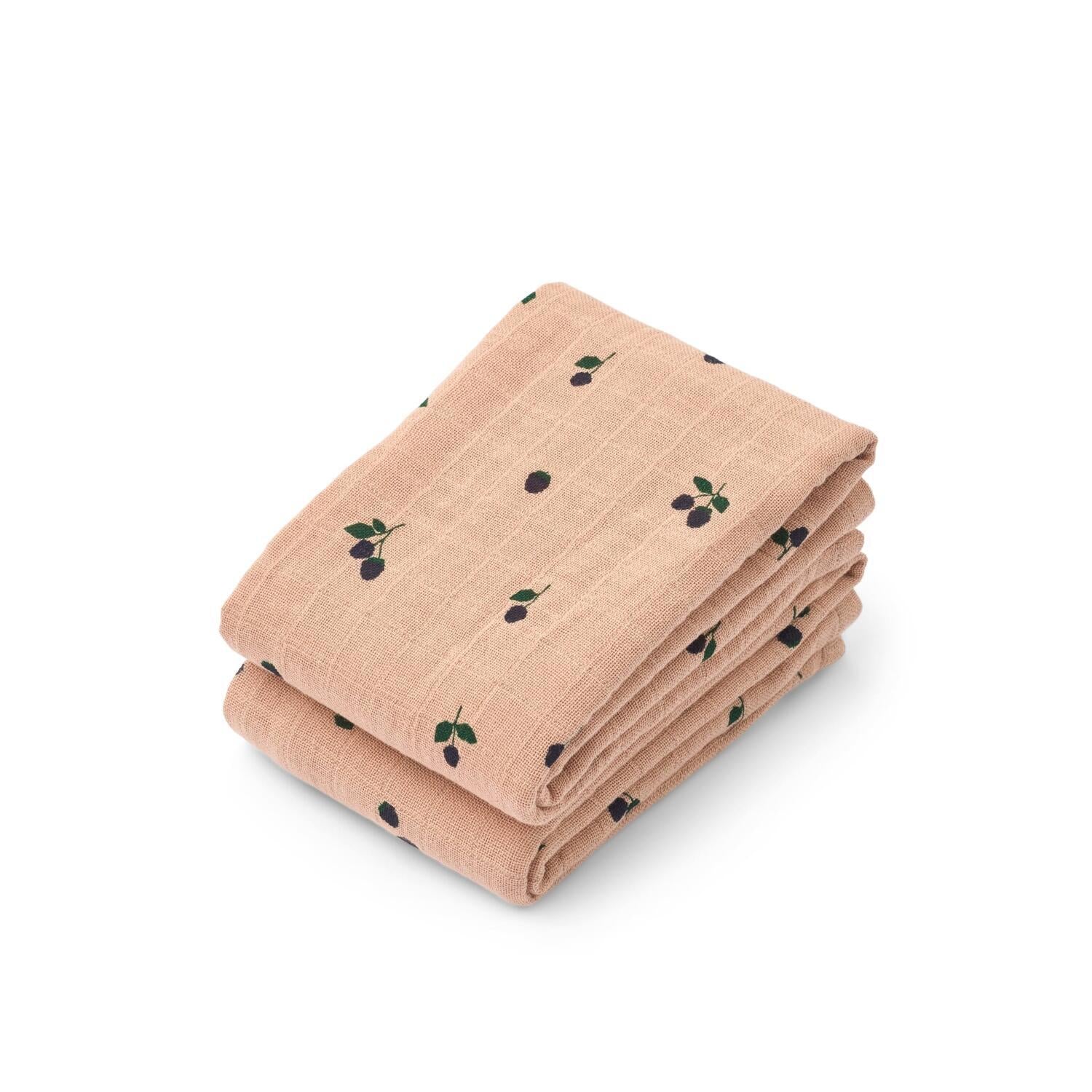 Musselintuch "Lewis - Mini Berry" im 2er-Set - 65x65 cm (Pale Tuscany)