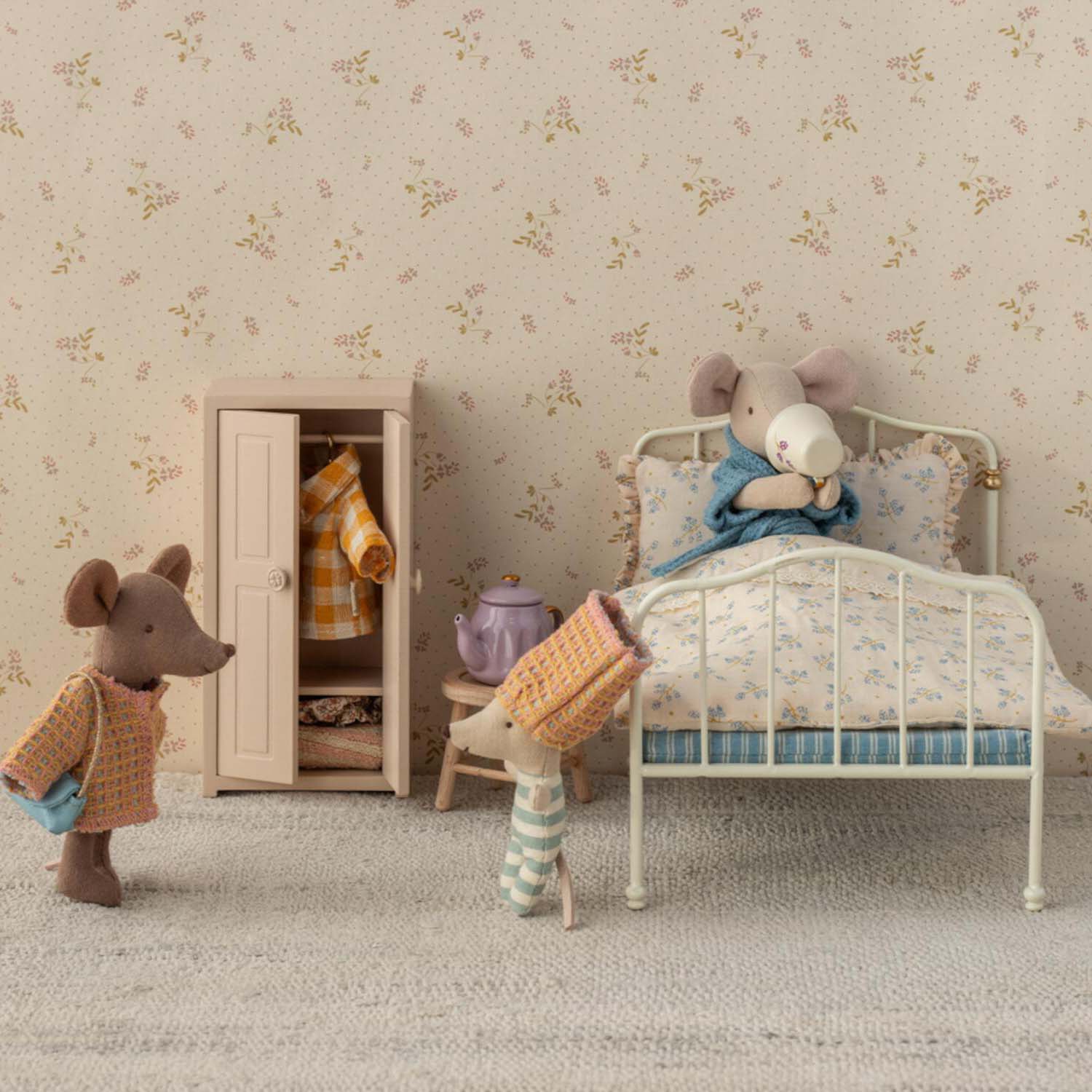 Set für Maus "Mama" (Orange/Blau)