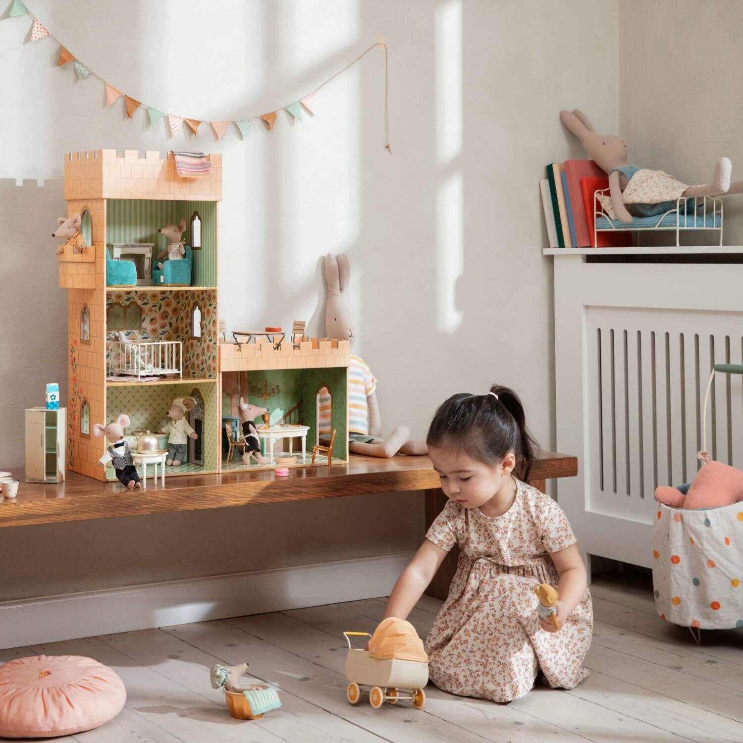Miniatur Bett - Mini (Blau)