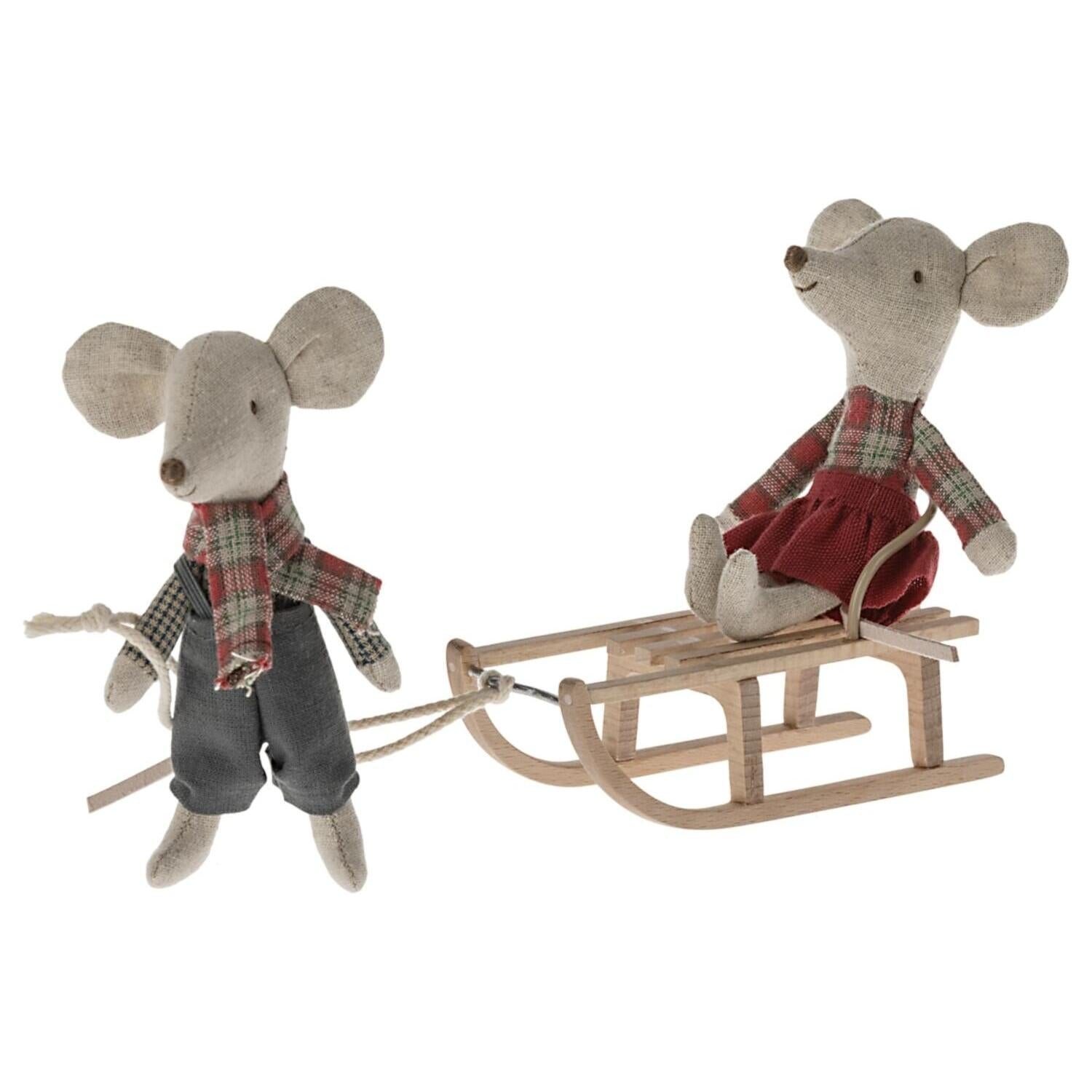Schlitten für Maus - 10 cm (Natur)