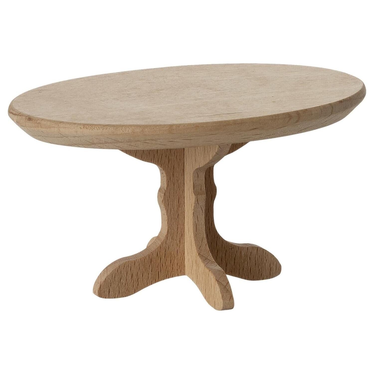 Ovaler Puppenhaus Couchtisch für Maus - 6x8x4 cm (Natur)