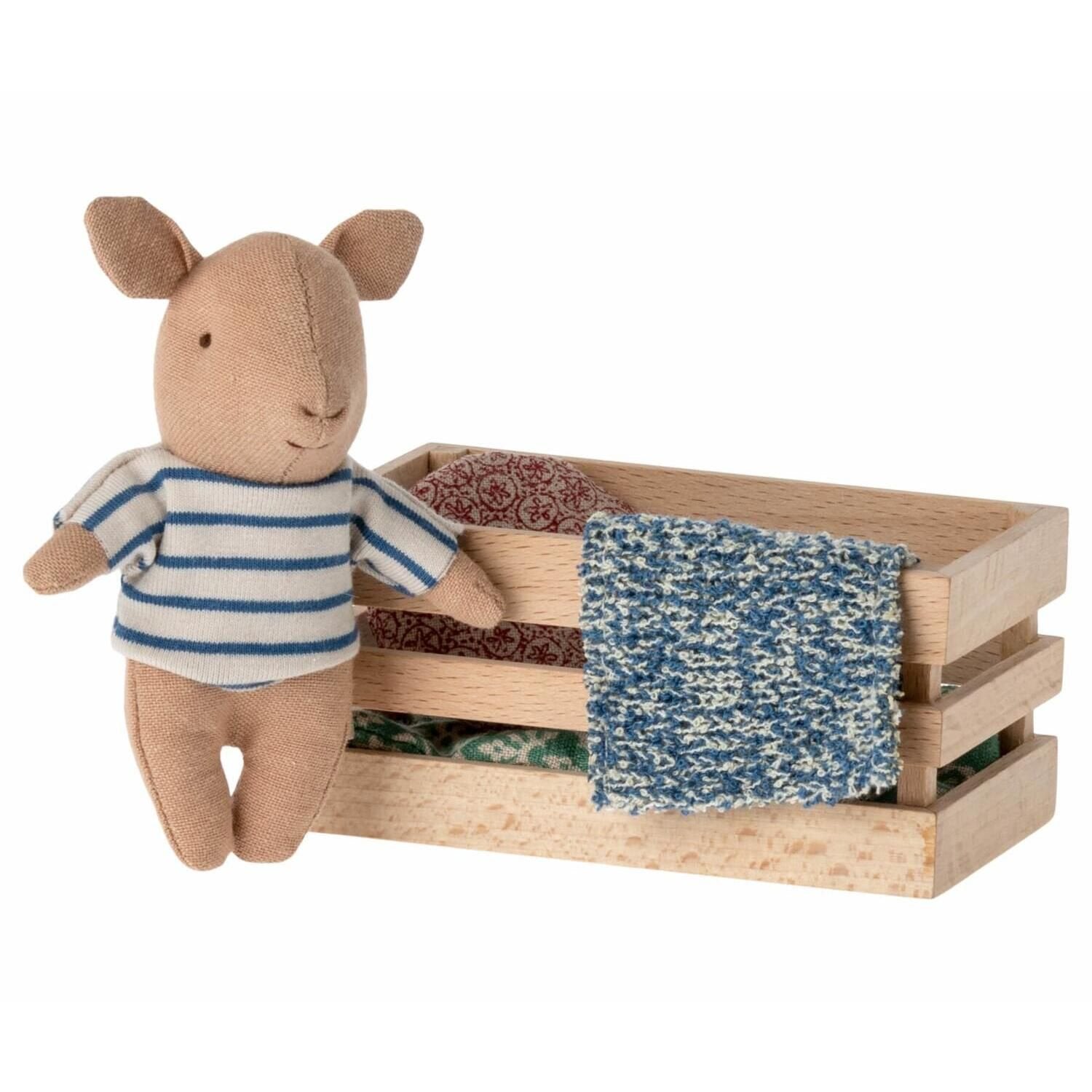 Schwein in der Box "Junge" (Blau)
