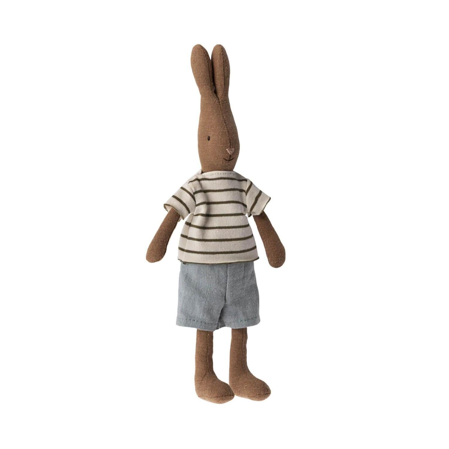 Bluse und Shorts für Hasen - Größe 1 (Beige/Blau)