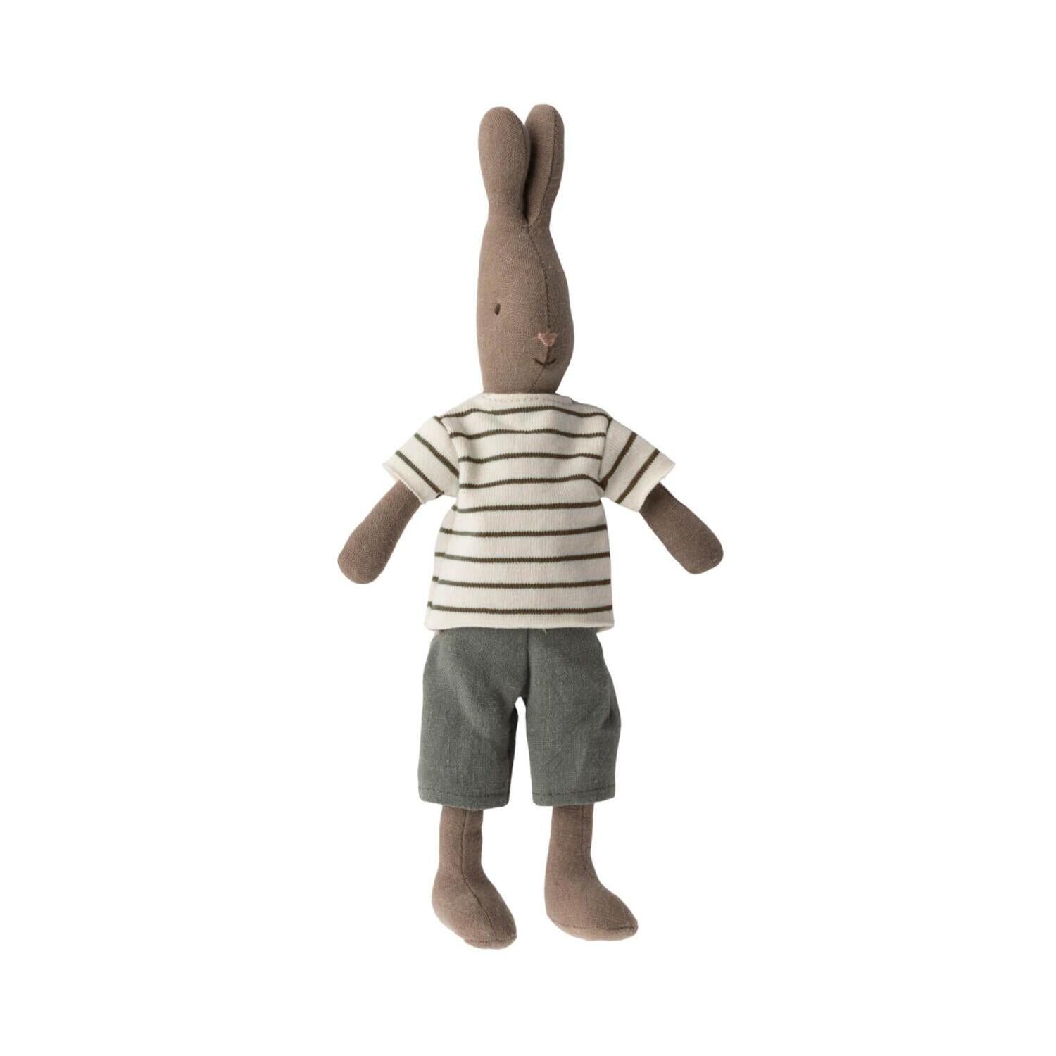 Bluse und Shorts für Hasen - Größe 2 (Beige/Blau)