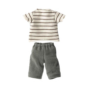 Bluse und Shorts für Hasen - Größe 2 (Beige/Blau)