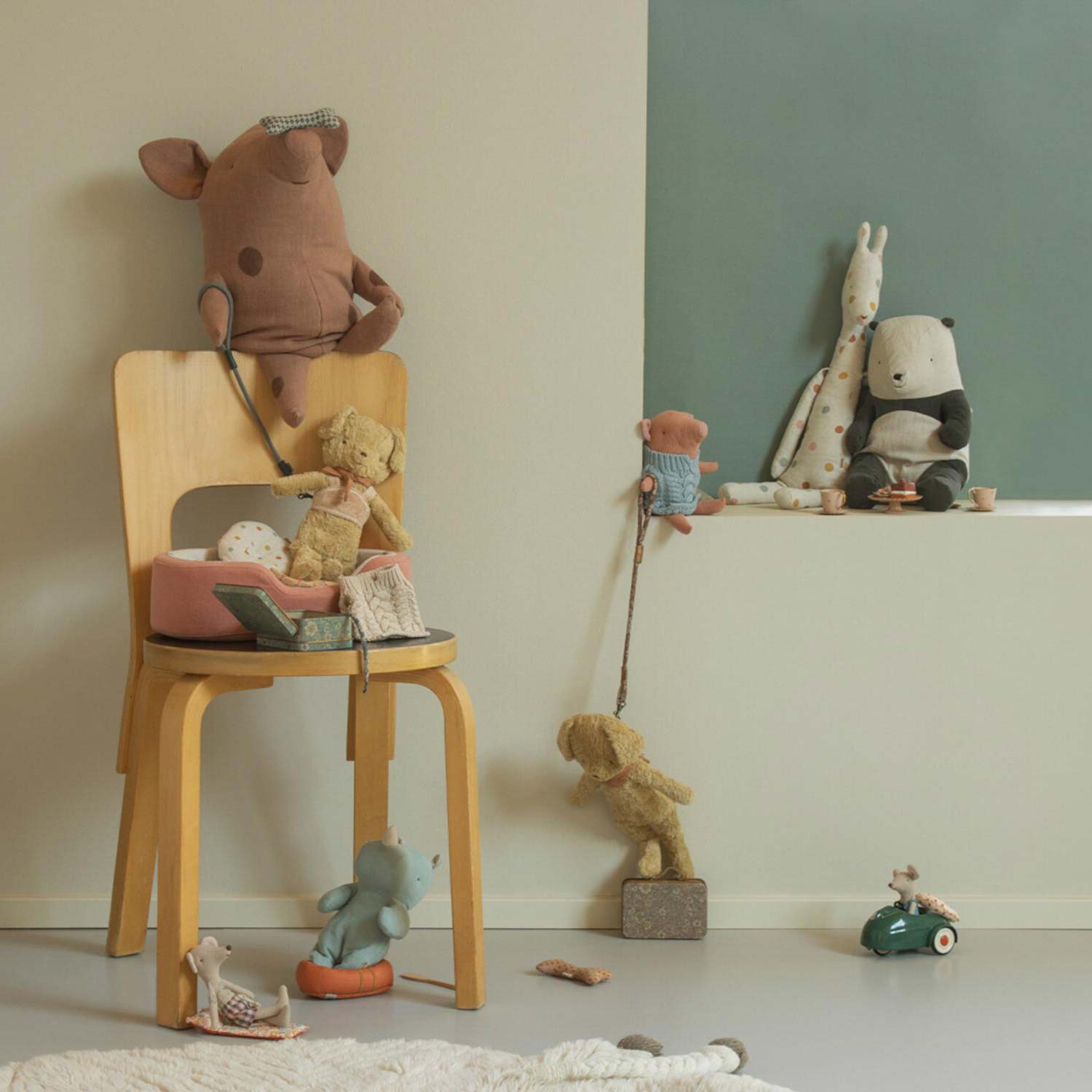 Kuscheltier Welpen Zubehör - 7x11x3,5 cm (Blau)