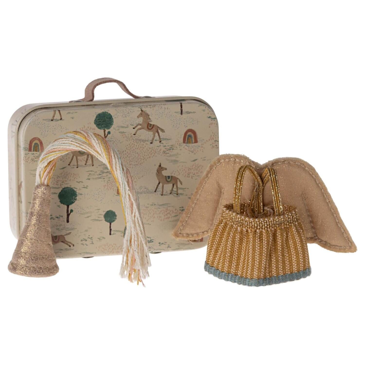 Maus Feenkleid im Miniatur Koffer - Kleine Schwester (Beige)