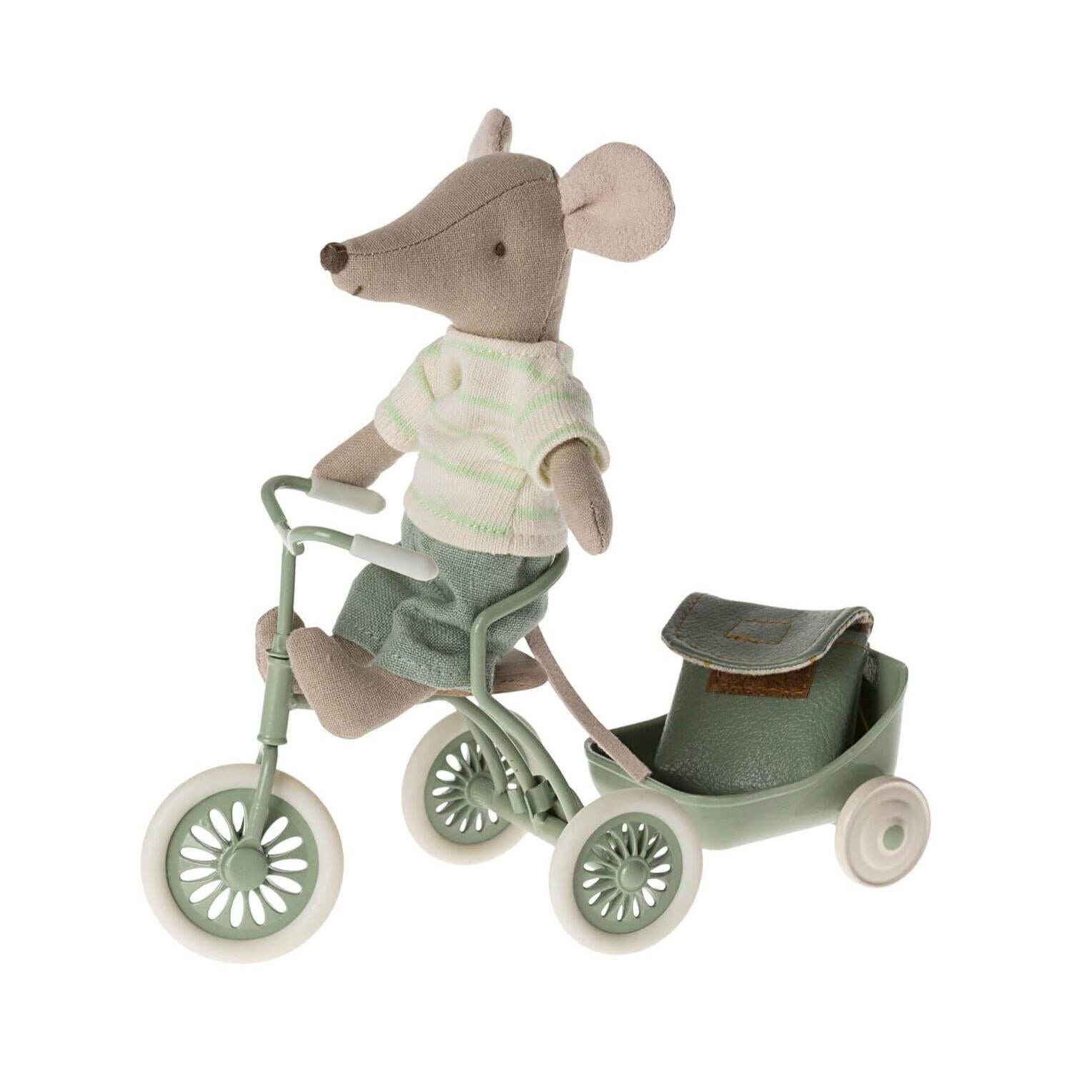 Maileg Maus mit Tasche "Dreirad" - Großer Bruder (Grün) Maileg