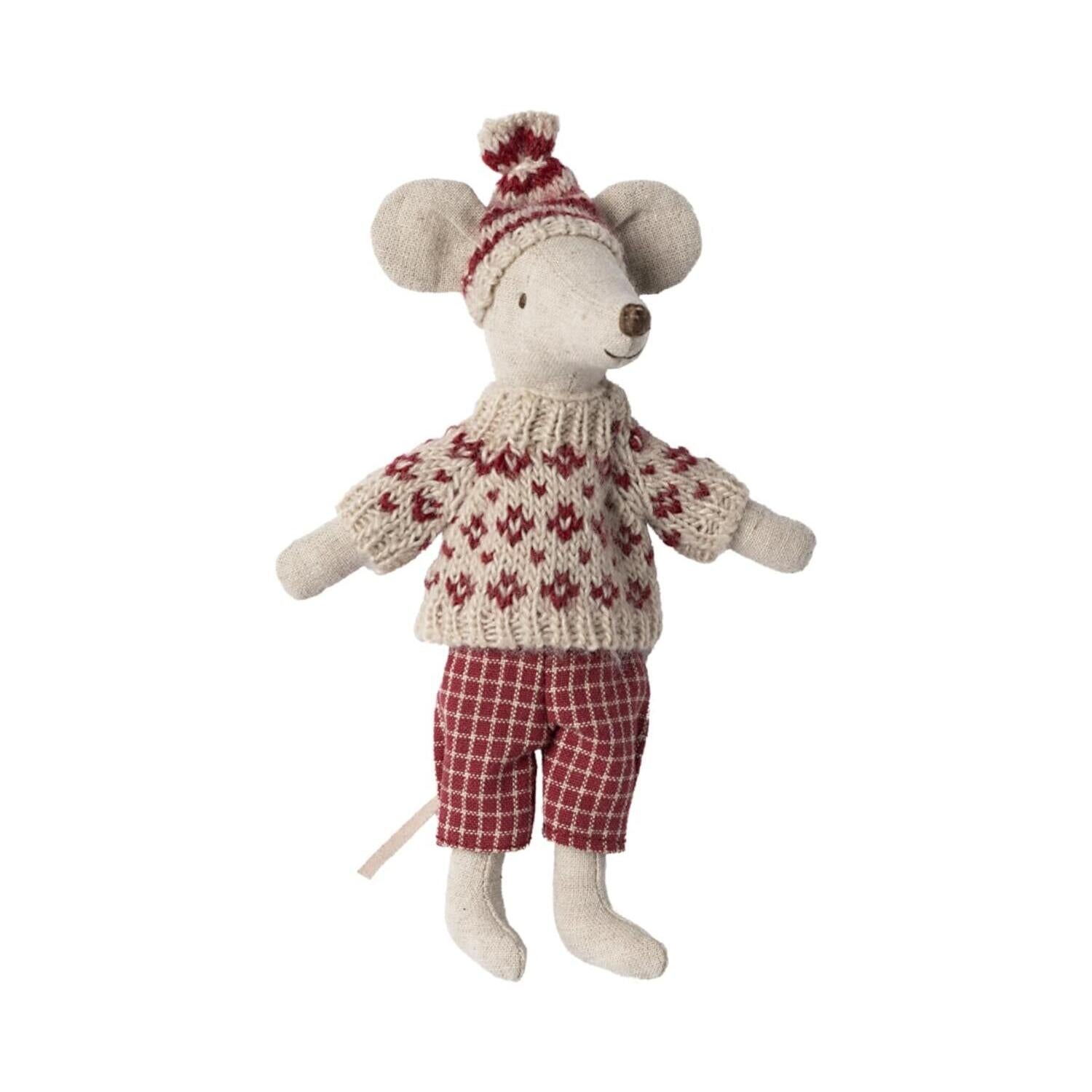 Wintermaus mit Skiset - Mama (Rot)