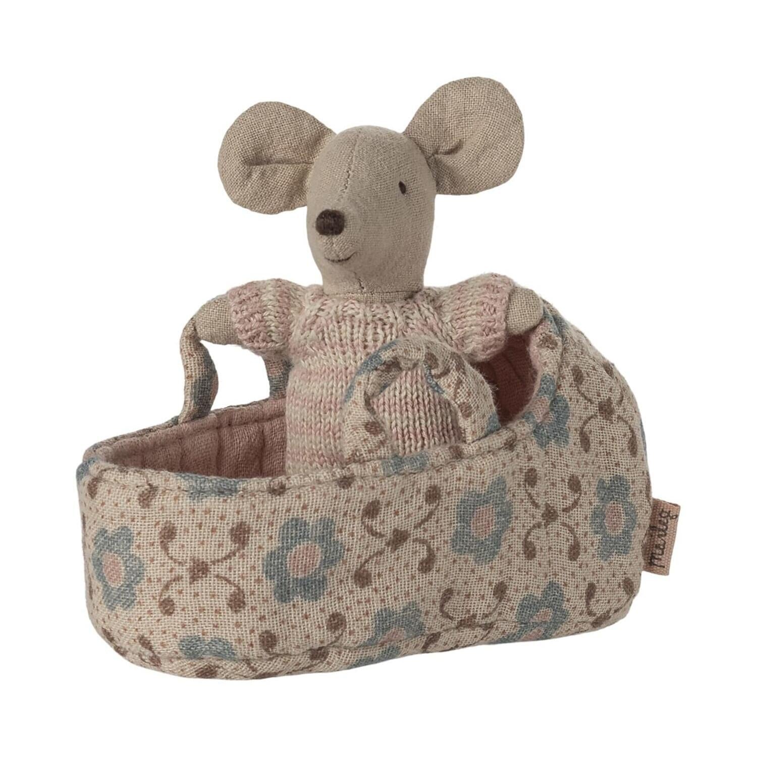 Babymaus in Tragetasche (Rose)