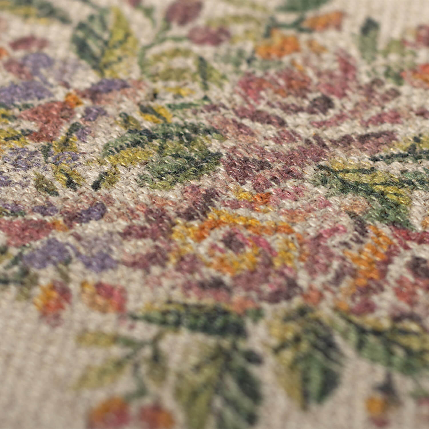 Puppenhaus-Teppich "Blumen" - 16 cm (Natur)