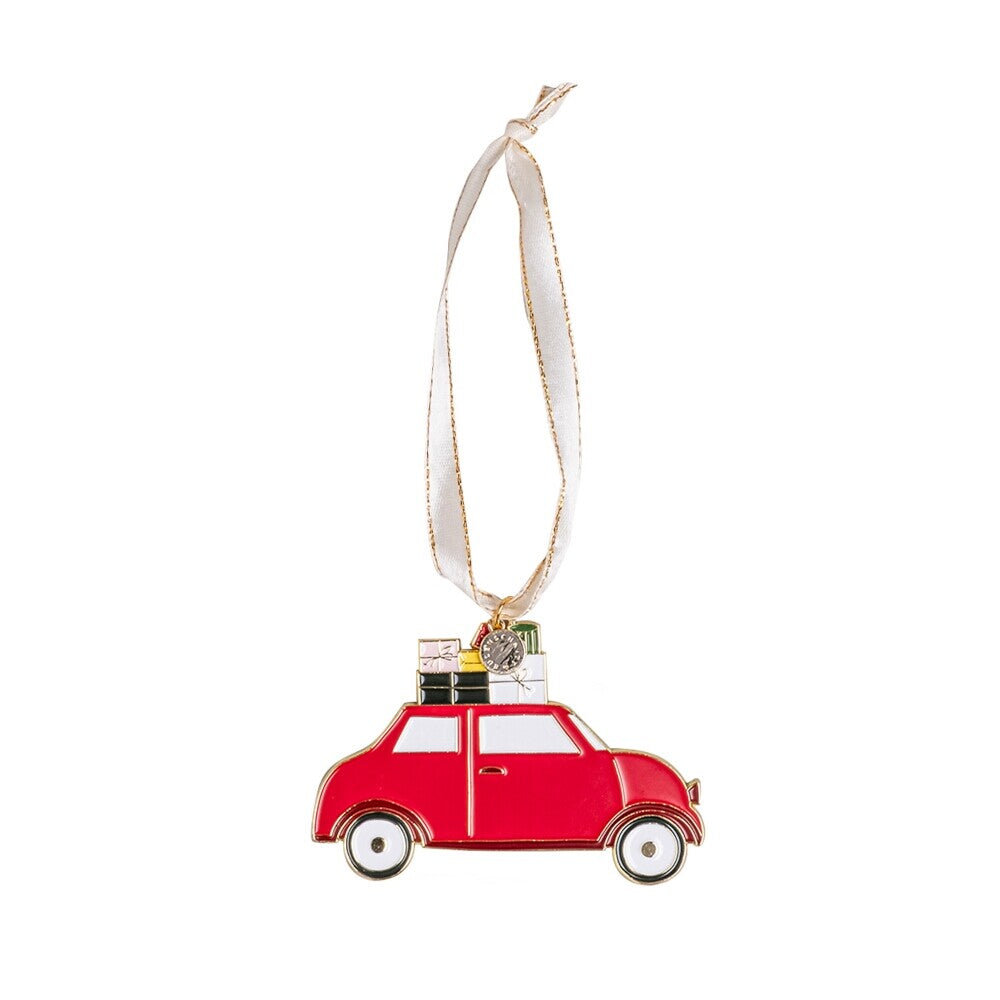 Baumschmuck "Weihnachtsauto" - 8,8x6,3 cm (Rot)