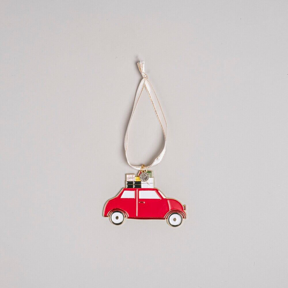 Baumschmuck "Weihnachtsauto" - 8,8x6,3 cm (Rot)