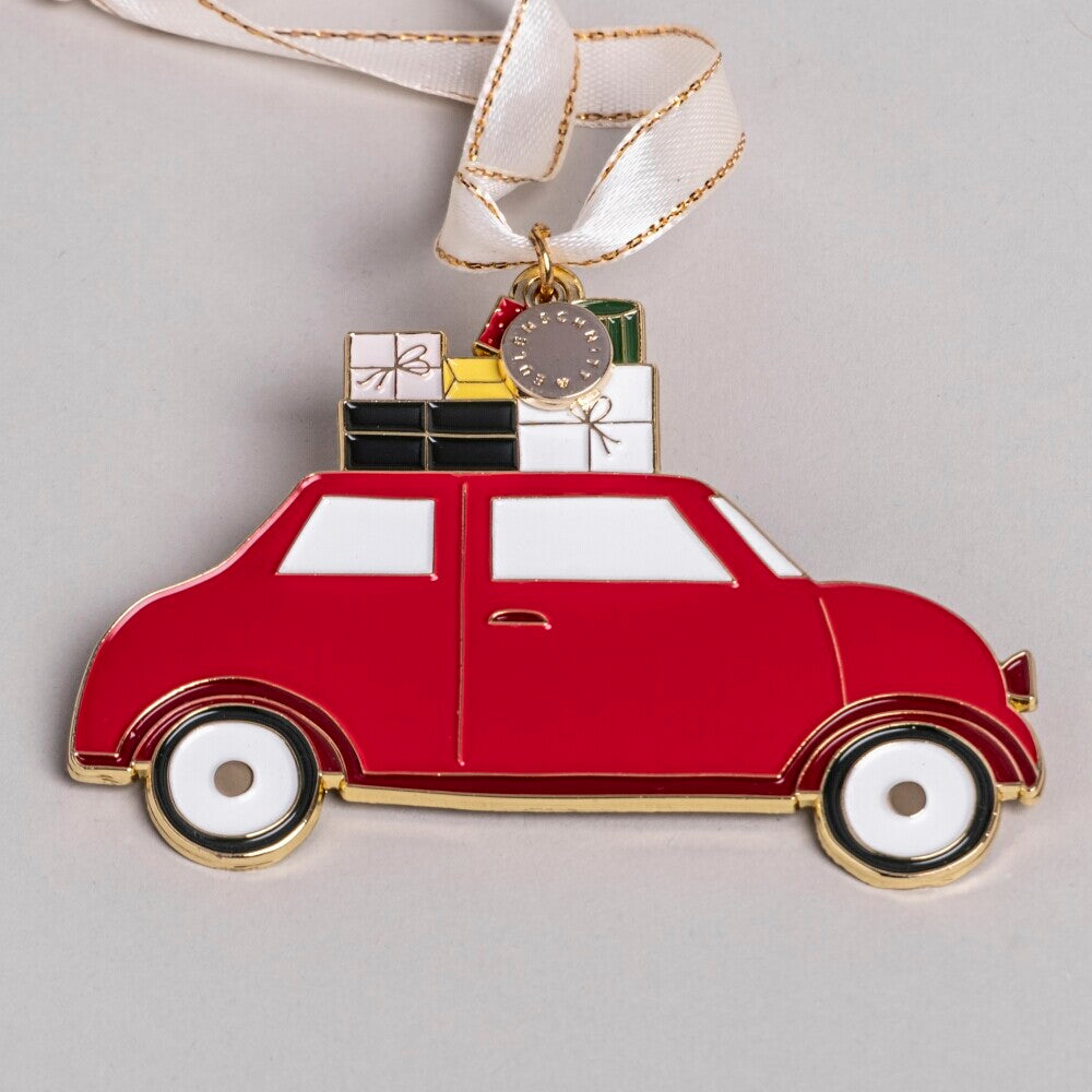 Baumschmuck "Weihnachtsauto" - 8,8x6,3 cm (Rot)
