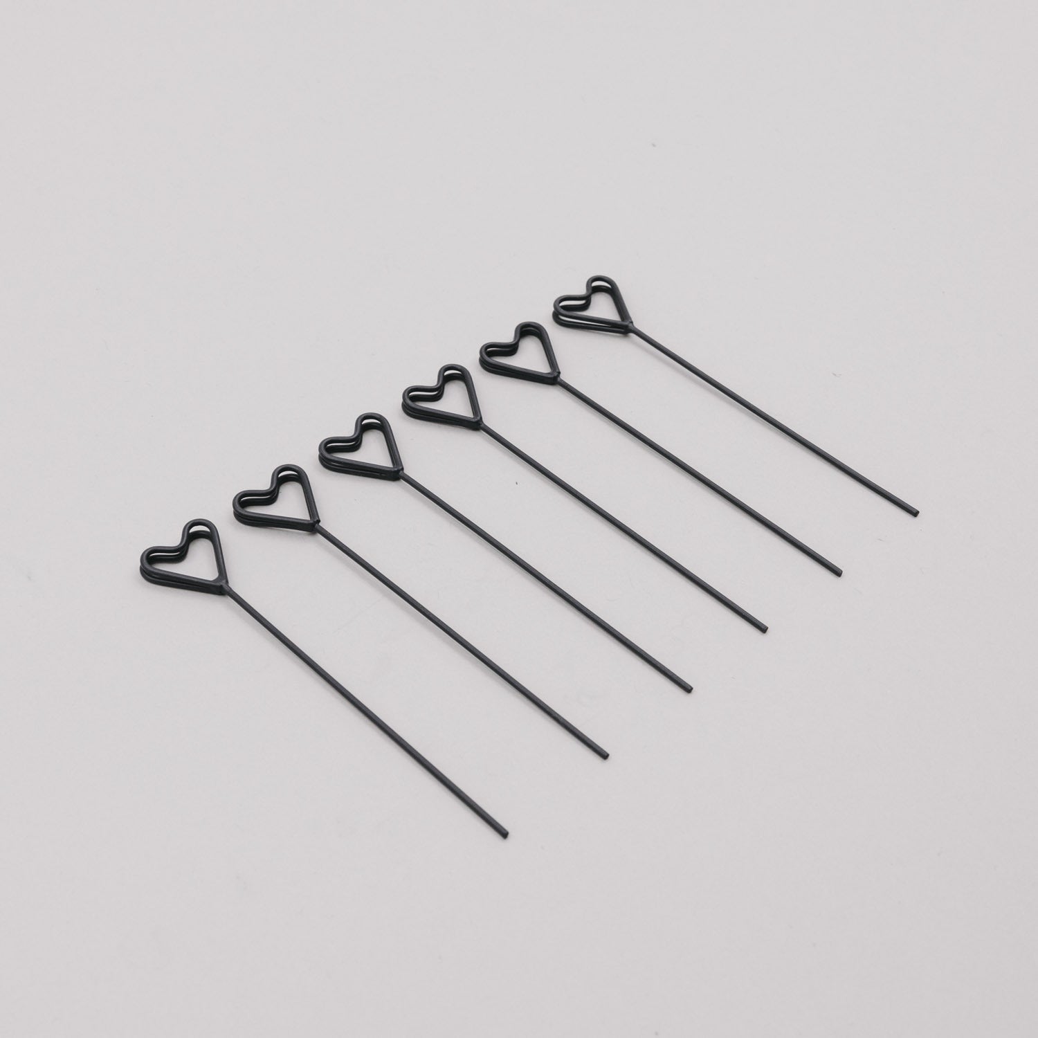 Steckkarten-Set mit Miniherz-Aufsteckern, schwarze Metallherzen
