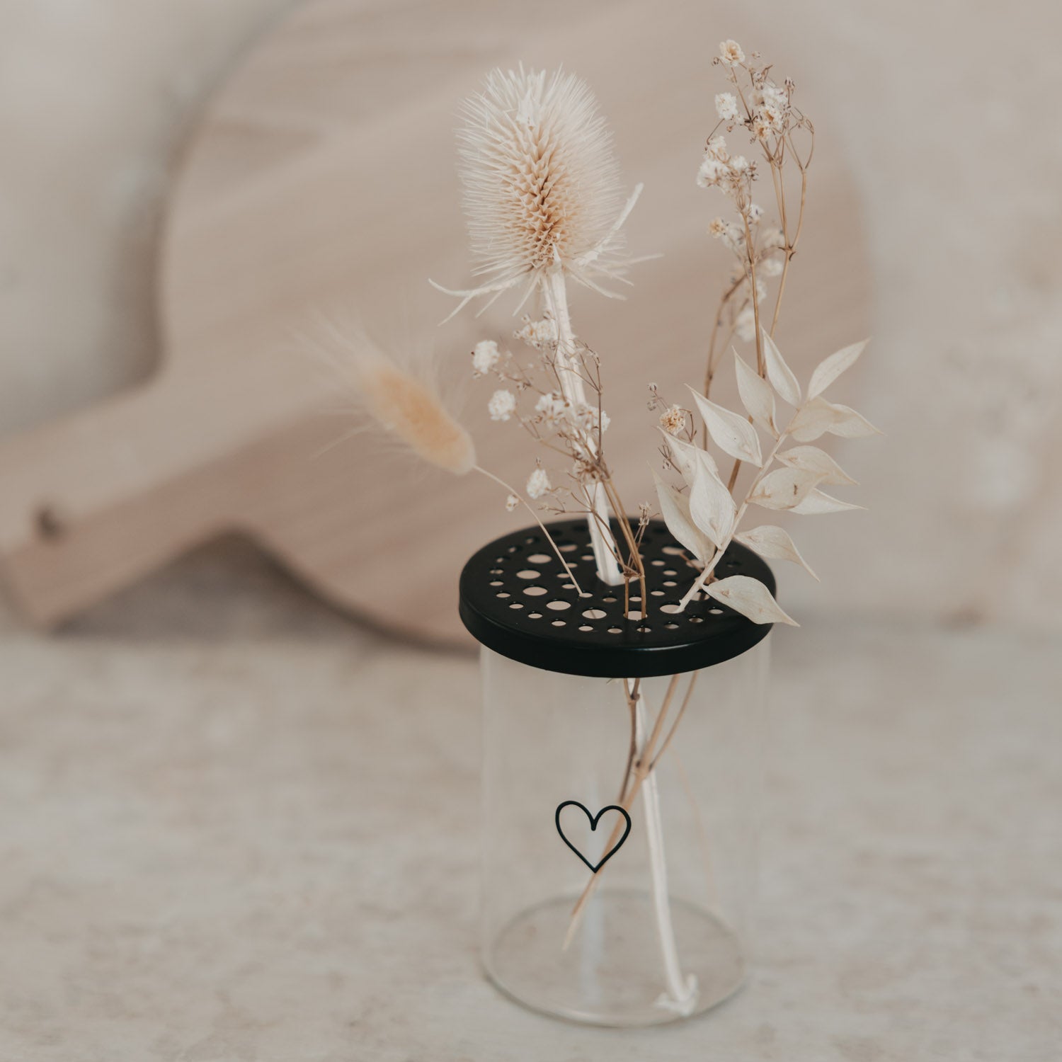 Metalldeckel "Blumenhalter Mini" - 6,5 cm (Schwarz)