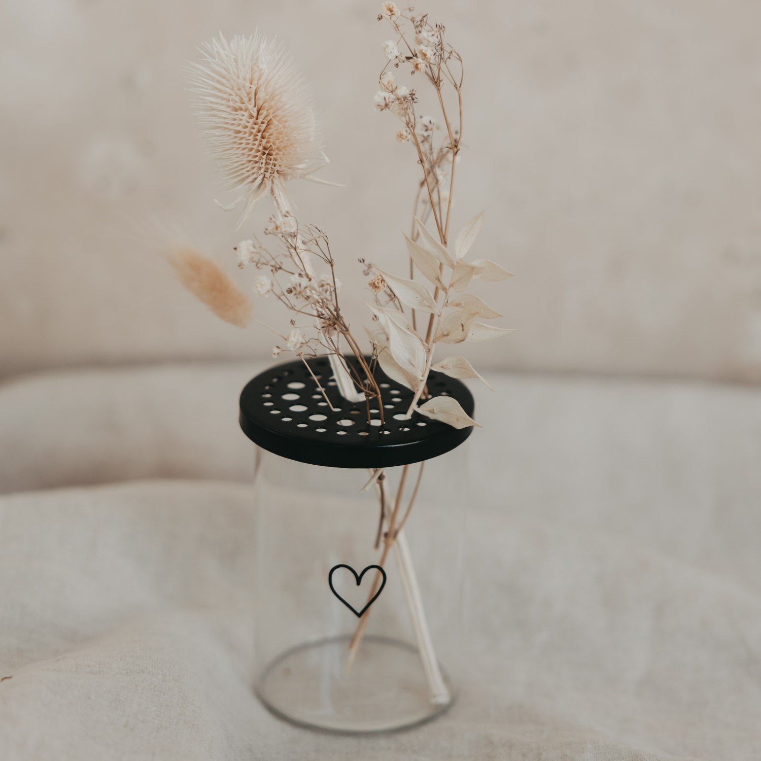 Metalldeckel "Blumenhalter Mini" - 6,5 cm (Schwarz)