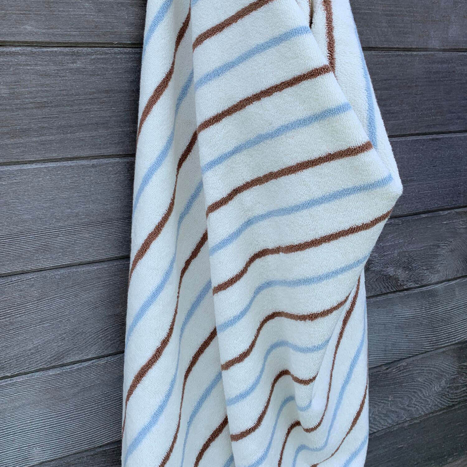 Badehandtuch "Raita" - 100x150 cm (Caramel/Ice Blue)