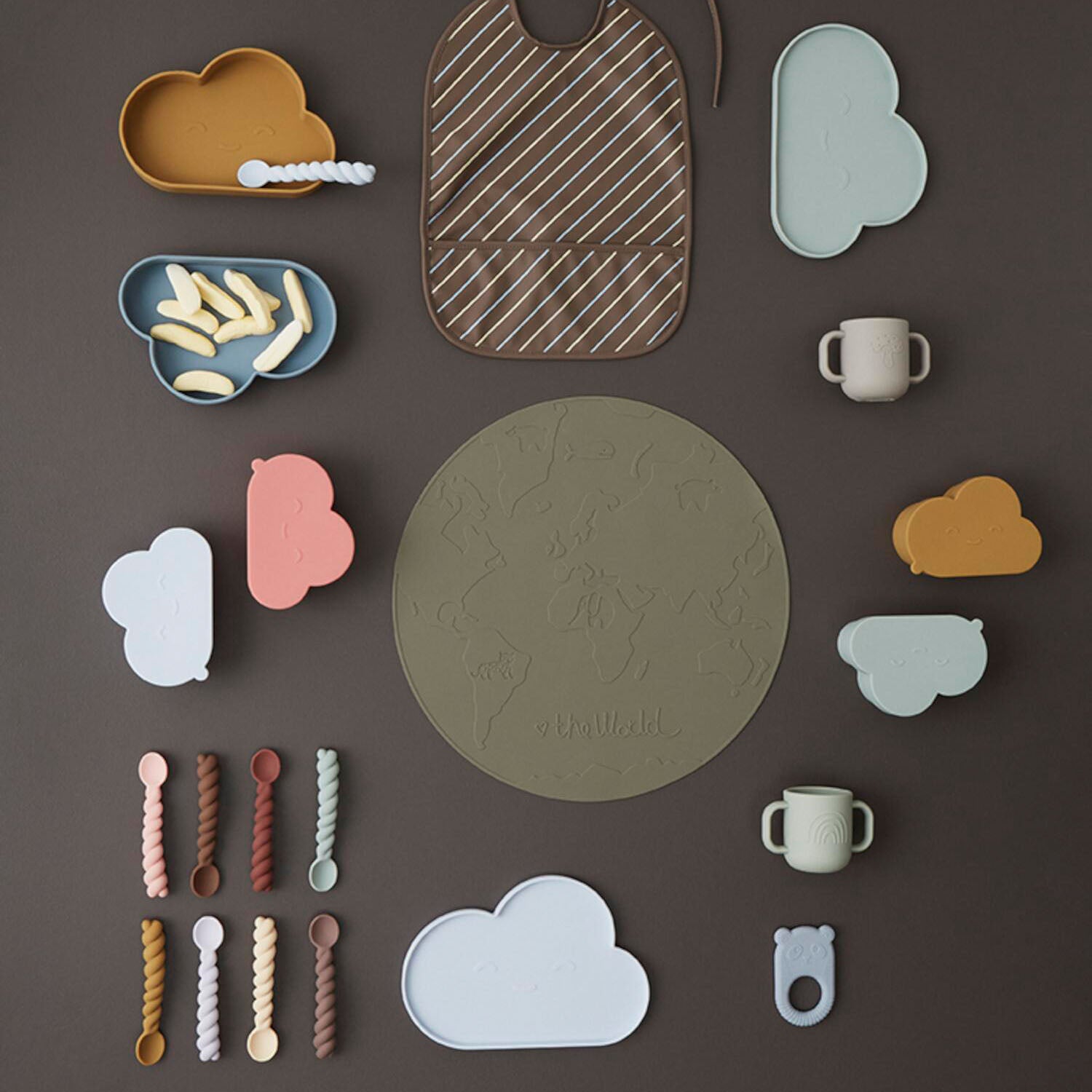 Silikon-Löffel im 3er-Set - 13 cm (Dusty Blue/Taupe/Pale Mint)