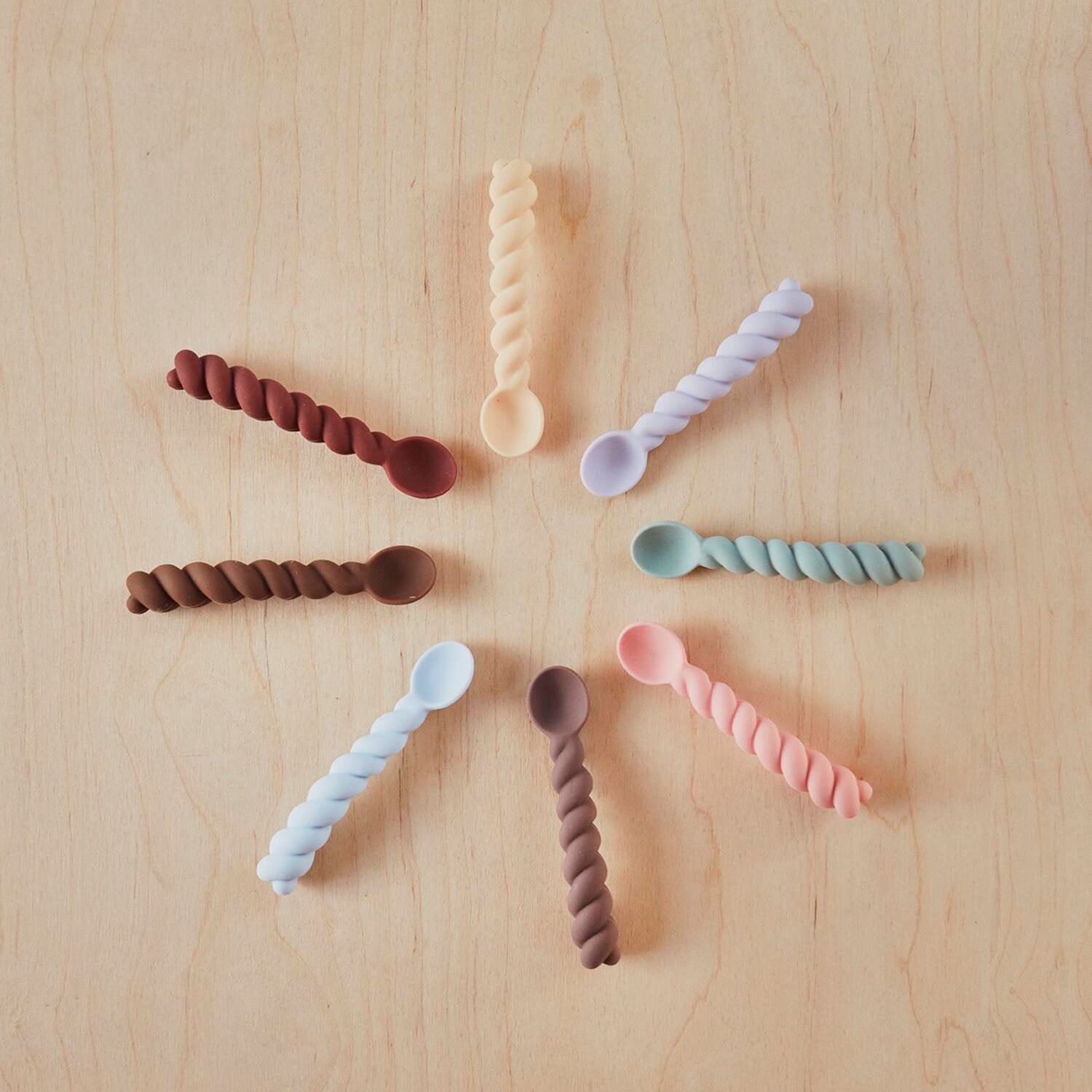 Silikon-Löffel im 3er-Set - 13 cm (Dusty Blue/Taupe/Pale Mint)