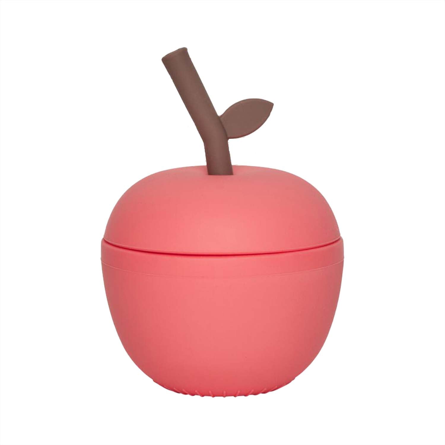 Apfel-Tasse mit Strohhalm (Cherry Red)