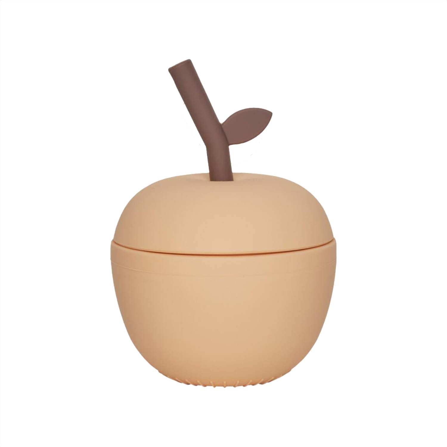 Apfel-Tasse mit Strohhalm (Peach)