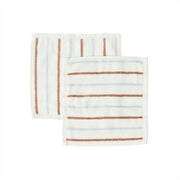 Waschlappen "Raita" im 2er-Set - 30x30 cm (Caramel/Ice Blue)