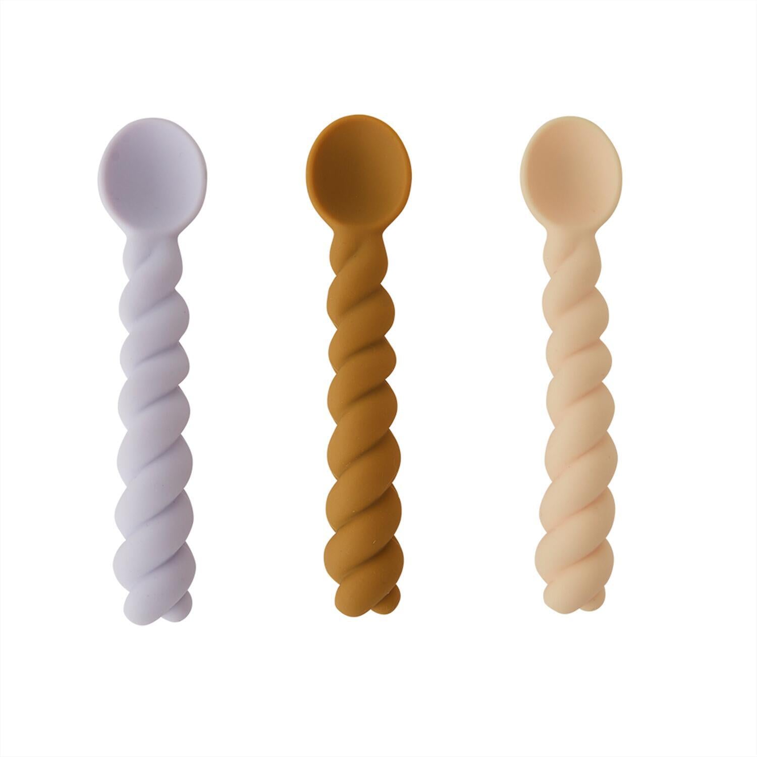 Silikon-Löffel im 3er-Set - 13 cm (Lavender/Vanilla/Light Rubber)