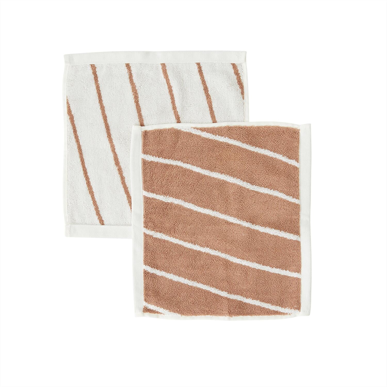 Waschlappen "Raita" im 2er-Set - 30x30 cm (Cloud/Caramel)