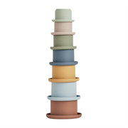 Stapelbecher aus Silikon "Tawa" (Caramel/Blau)