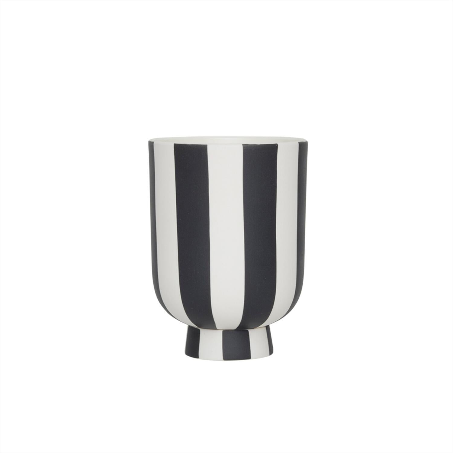 Blumentopf "Toppu" - 11 cm (Weiß/Schwarz)