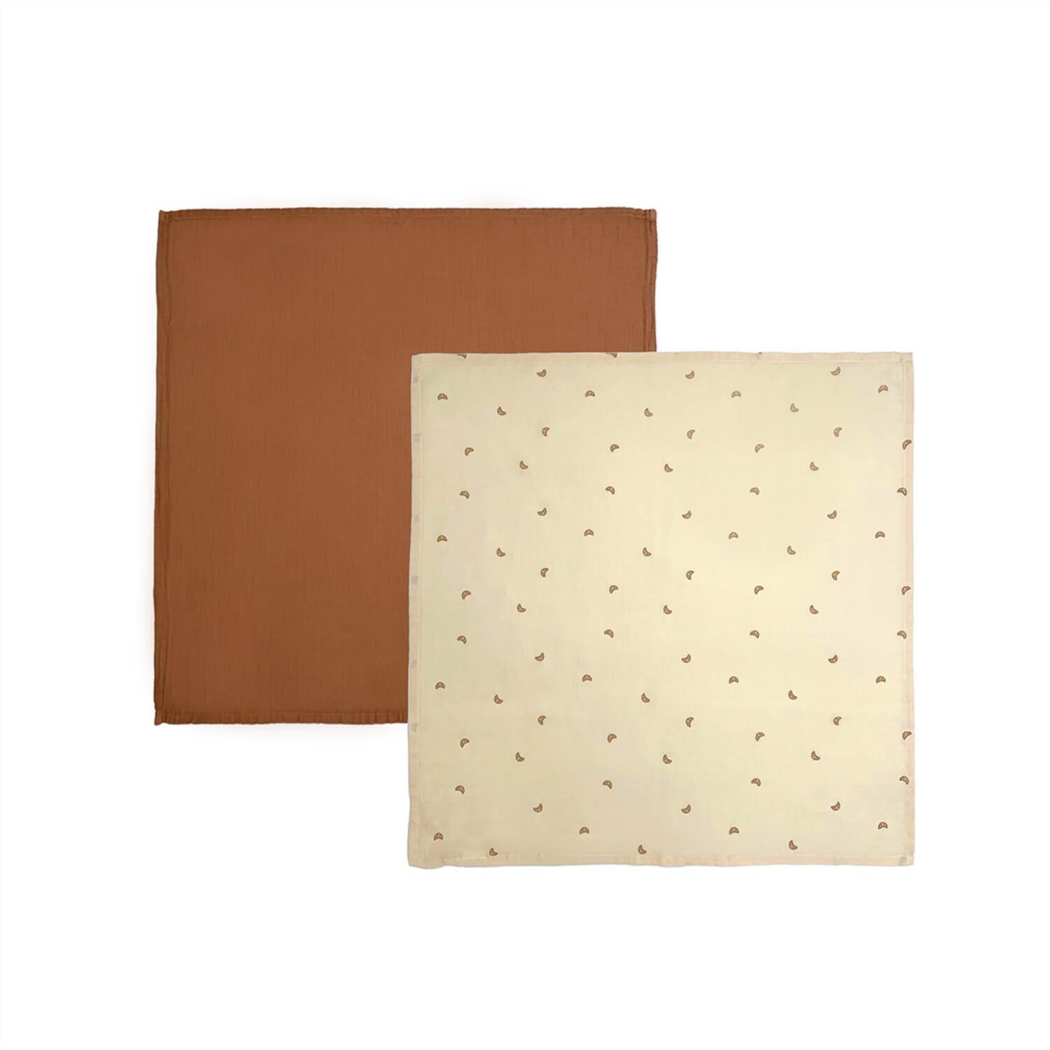 Musselintücher "Yummy" im 2er-Set - 70x70 cm (Vanilla/Amber)