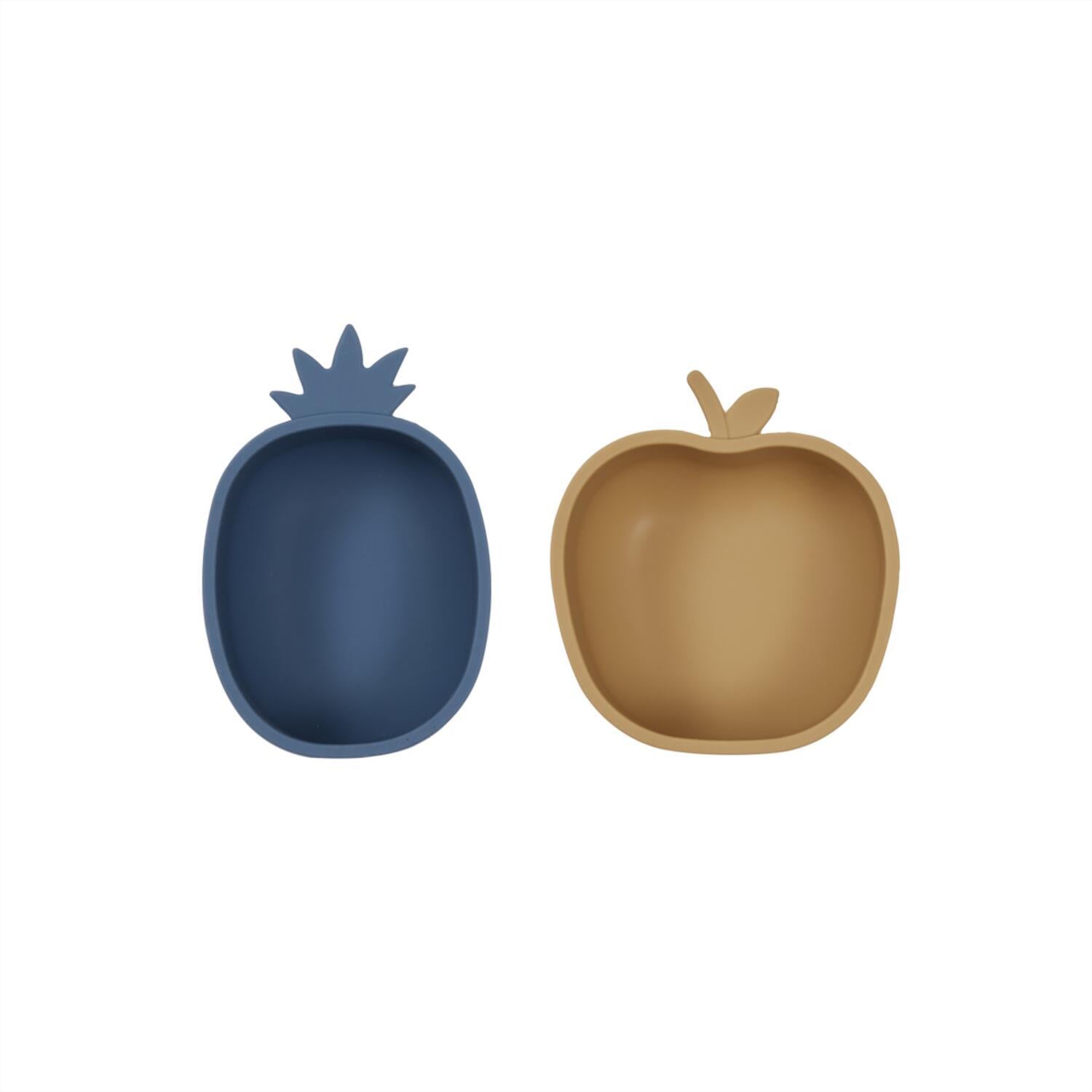 Snackschale "Yummy Ananas & Apfel" (Blau/Light Rubber)