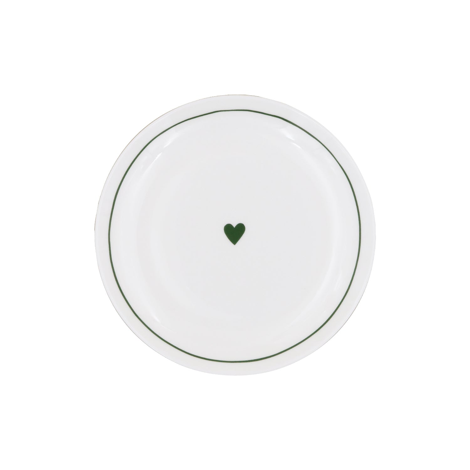 Runder Frühstücksteller "Herz" - 20,4 cm (Grün)
