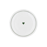 Runder Frühstücksteller "Herz" - 20,4 cm (Grün)