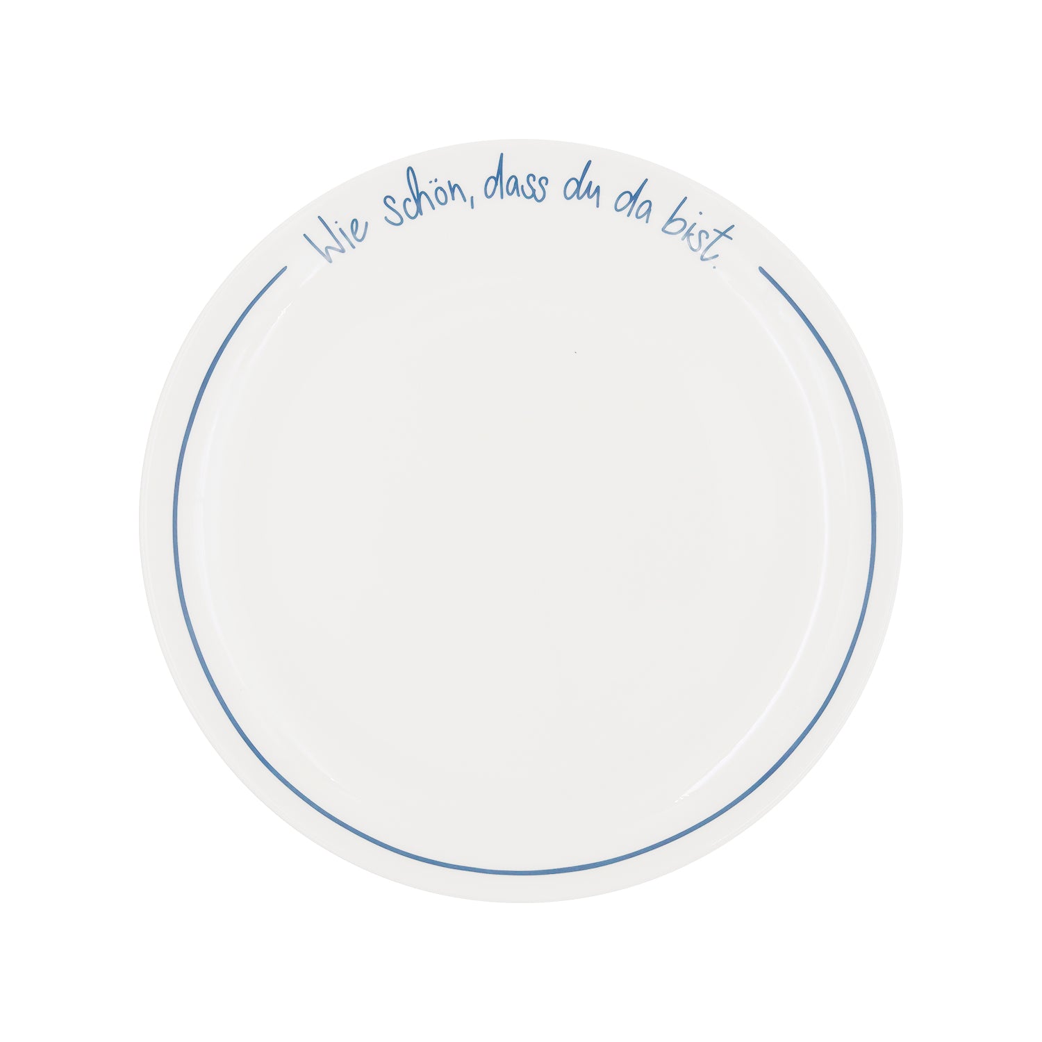 Runder Platzteller "Wie schön" - 30,2 cm (Dunkelblau)