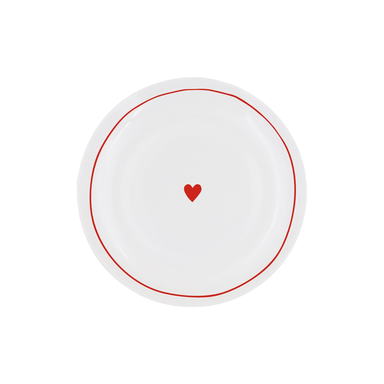 Runder Frühstücksteller "Herz" - 20,4 cm (Rot)