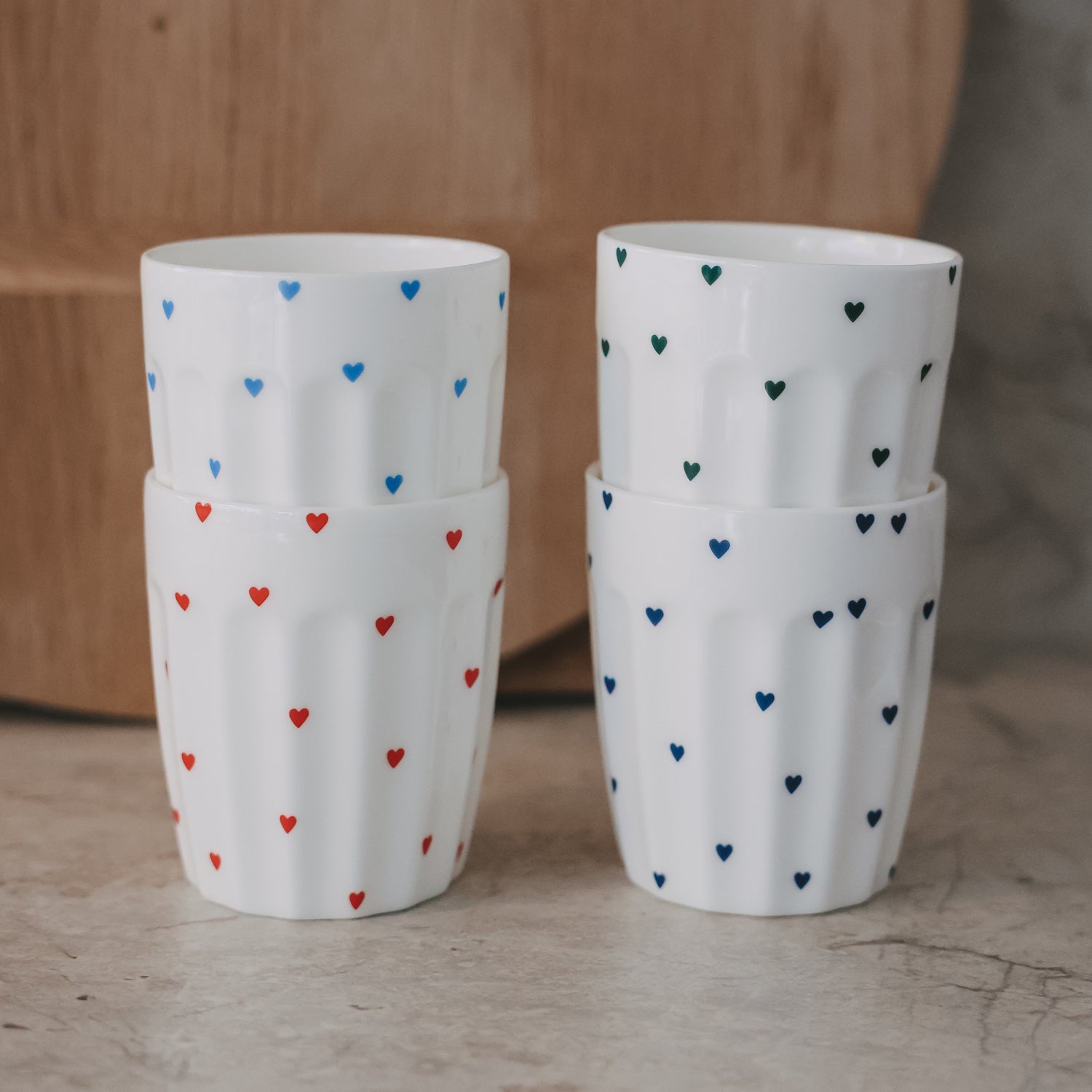 Becher "Kleine Herzen" (Rot)