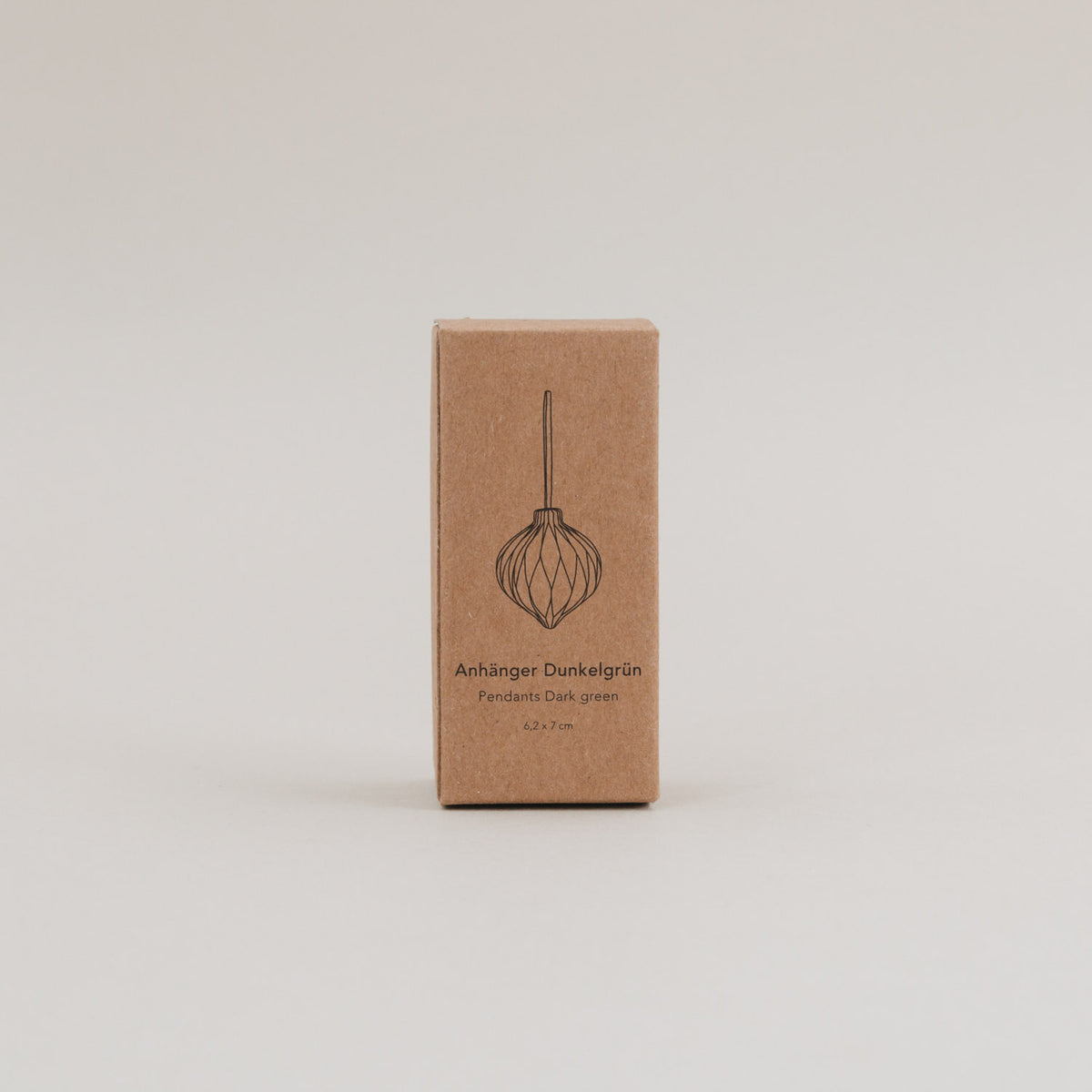 Kartonverpackung mit Anhänger-Icon für Papieranhänger, braun