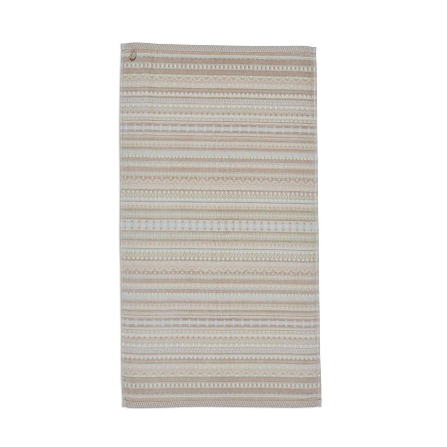 Handtuch mit geometrischem Streifenmuster in Sand- und Cremefarben, rechteckig
