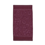 Jacquard-Handtuch 55x100 cm in dunklem Pink, mit floralem Muster und Bordüre