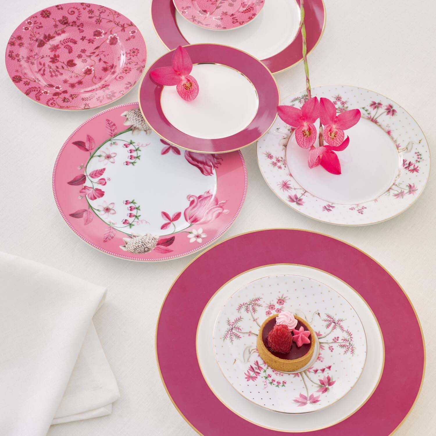 Frühstücksteller "Jolie - Dots" - 21 cm (Weiß/Rosa)