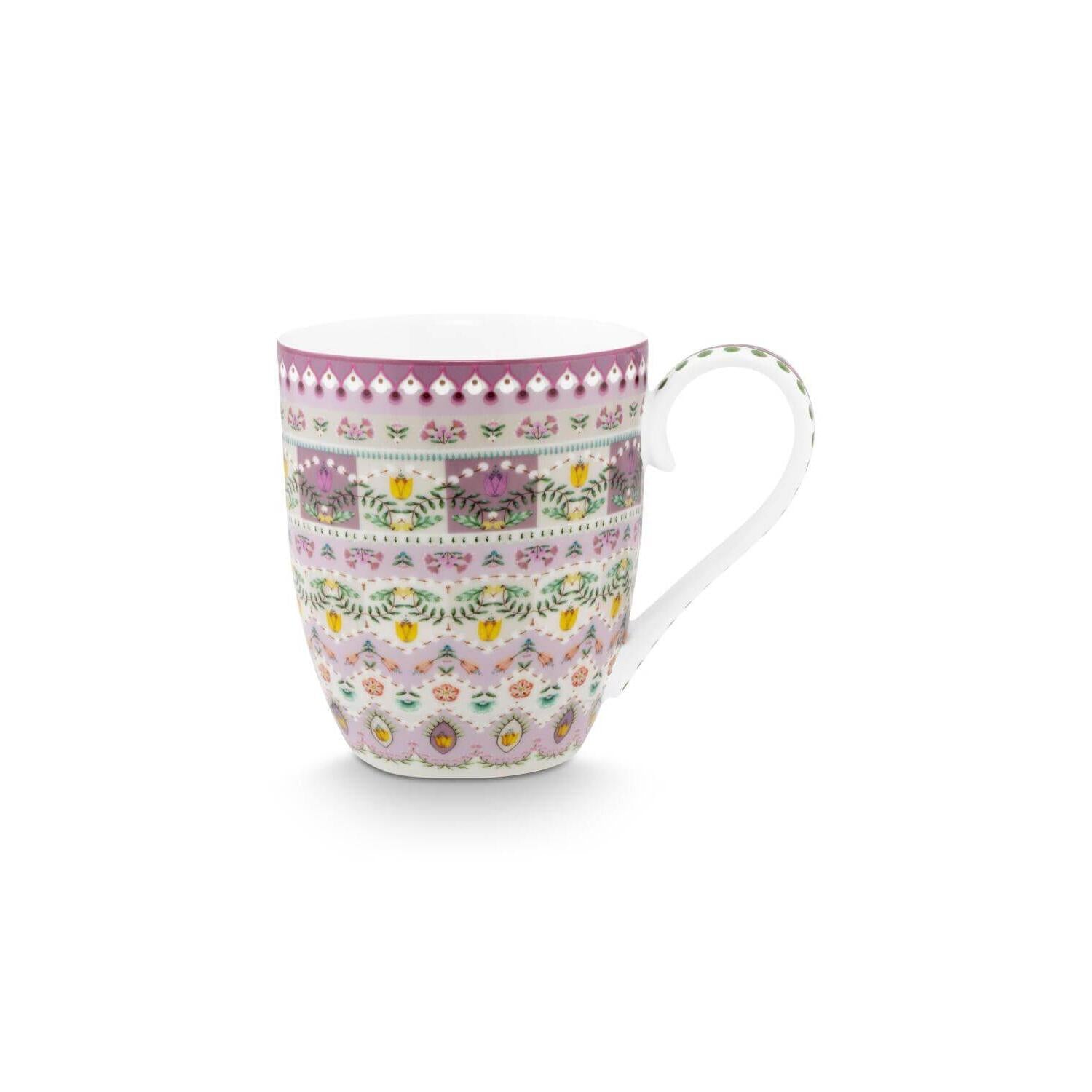 XL-Tasse "Lily & Lotus" im 2er-Set - 450 ml (Bunt)