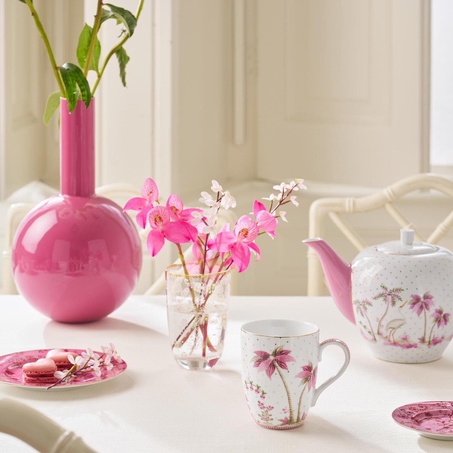 Tasse "Jolie - Dots" - 350 ml (Weiß/Rosa)