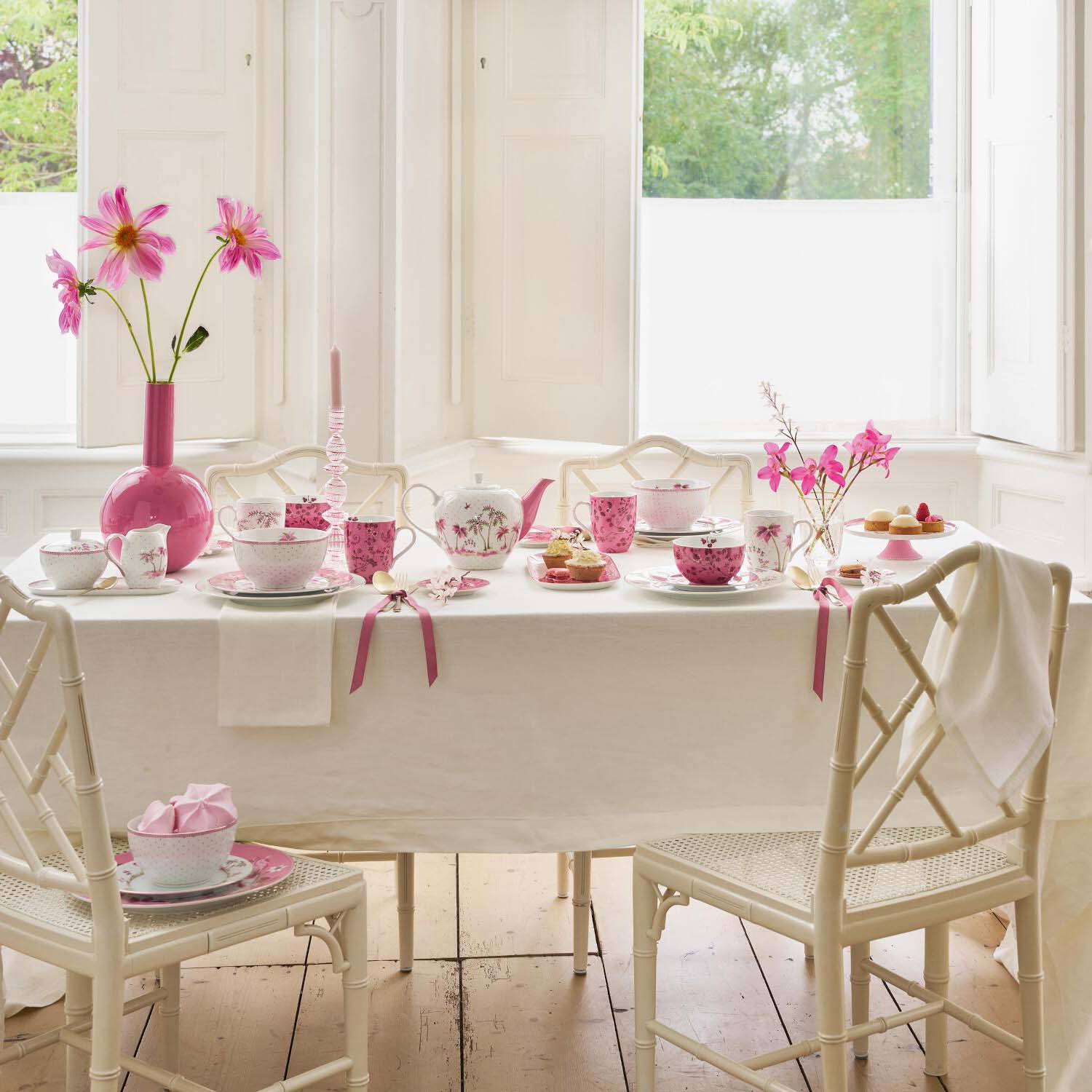 XL-Tasse "Jolie - Tulip" - 450 ml (Rosa/Weiß)