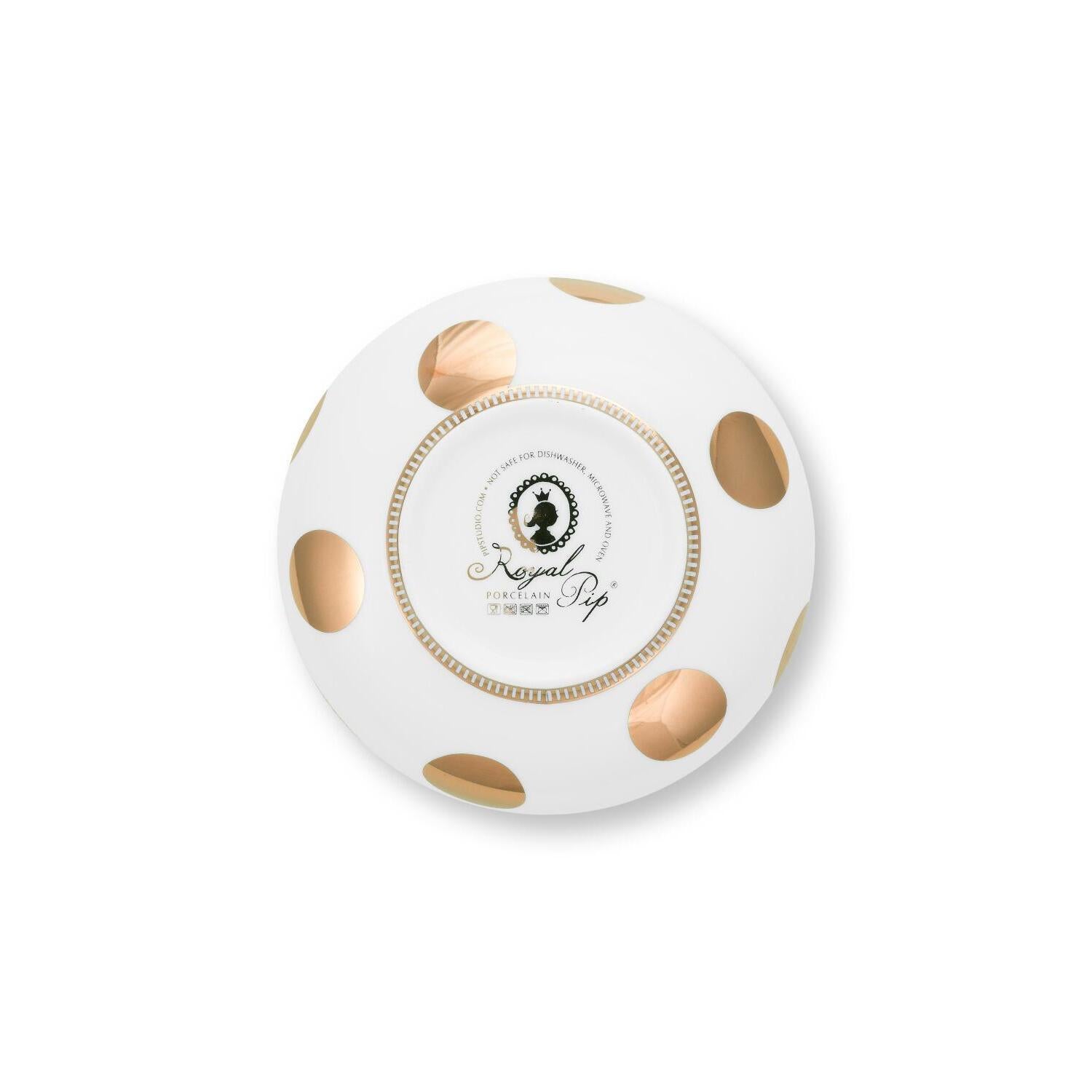 Schale "Dot Delight" - 15 cm (Weiß/Gold)