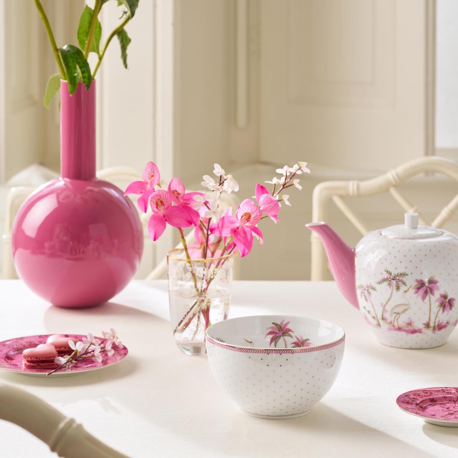 Schale "Jolie - Dots" - 15 cm (Weiß/Rosa)