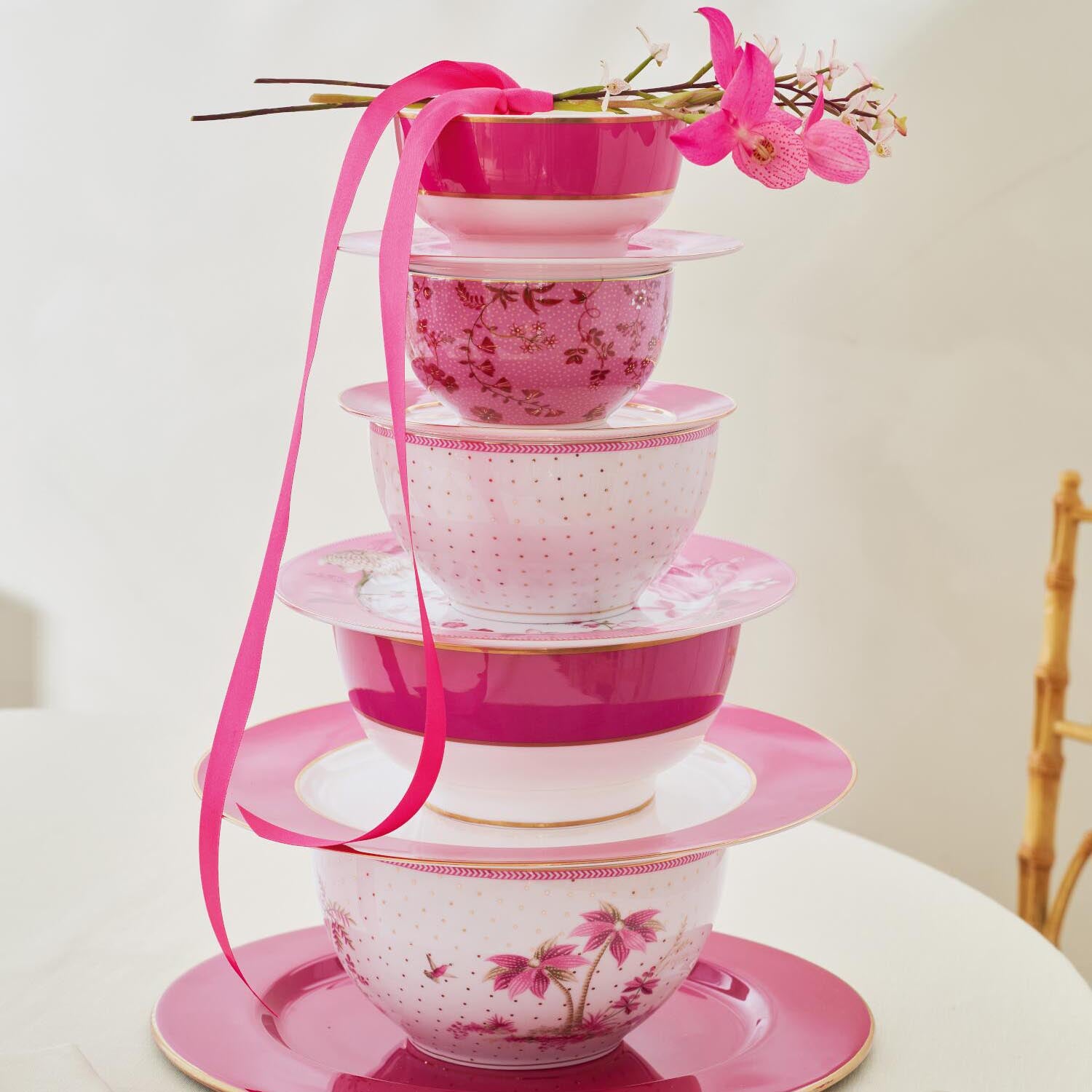 Schale "Jolie - Dots" - 15 cm (Weiß/Rosa)