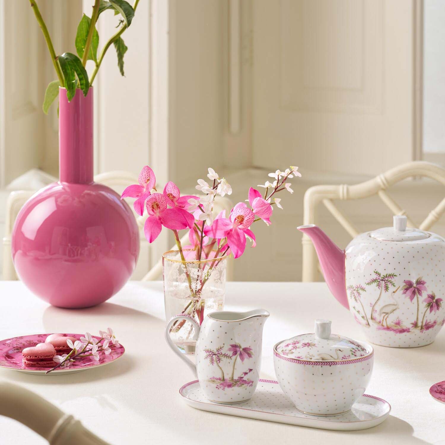 Zuckerdose "Jolie - Dots" - 300 ml (Weiß/Rosa)