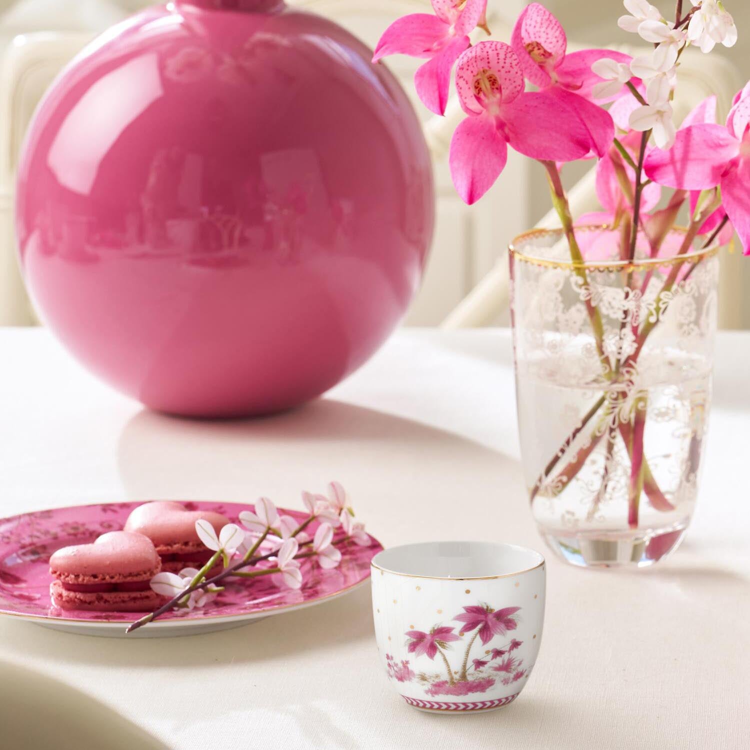 Eierbecher "Jolie - Dots" - 4,7x4 cm (Weiß/Rosa)